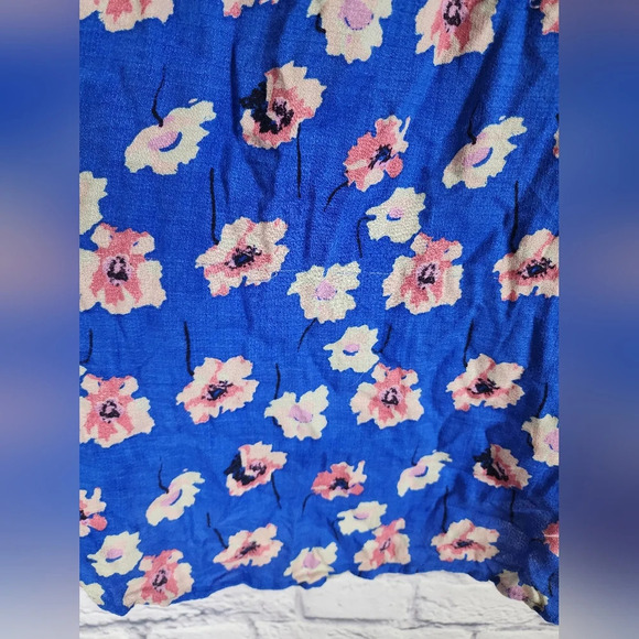 Lucky Brand bohemian-inspired flowy 100% viscose vibrant blue blouse Size 1X - Picture 13 of 14